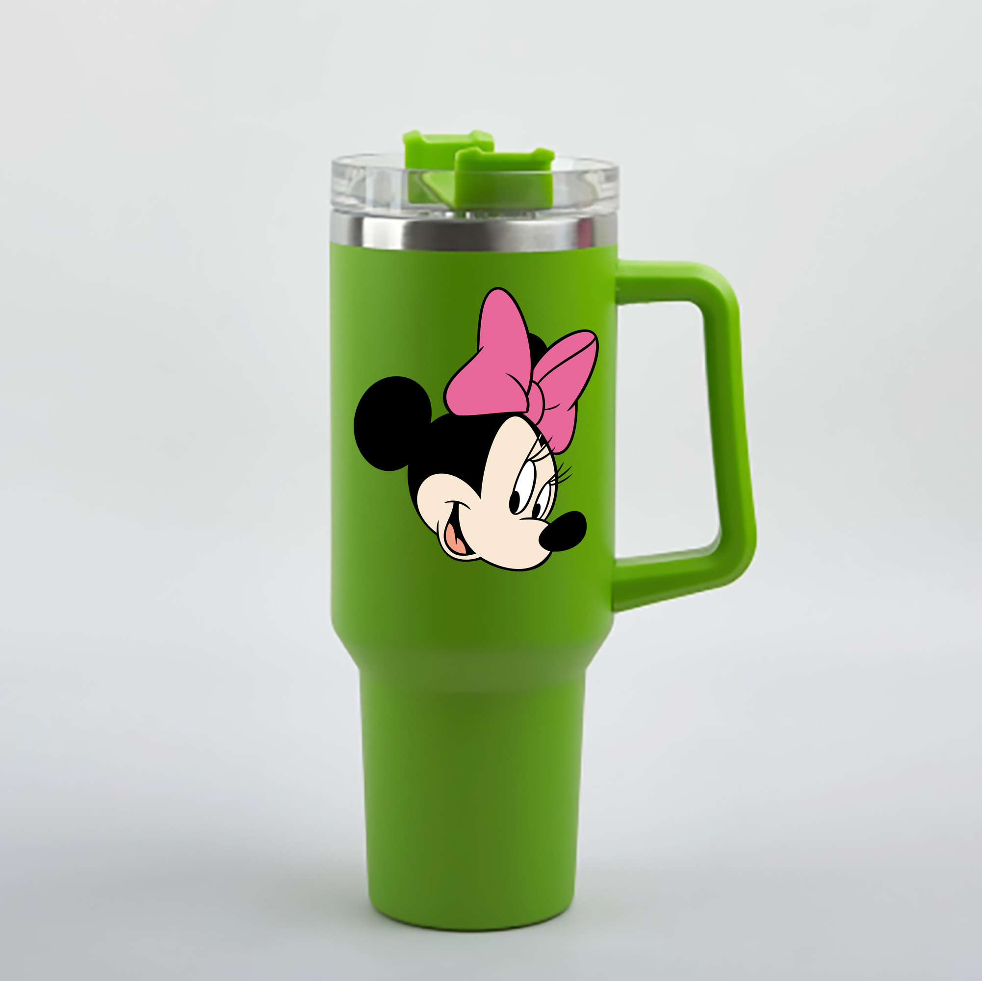 （画像用） ミッキーマウス Mickey Mouse 1200mL車用タンブラー - クリスタルステッカー（プラスチックストロー付き）
